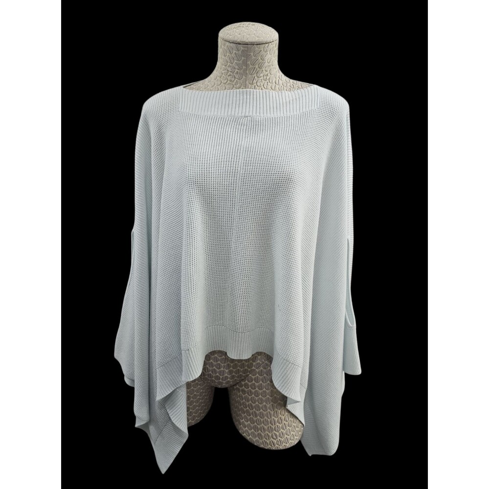 Lululemon OS Forward Flow Knit Cardigan Cape Sweater Baby Blue Layering EUC